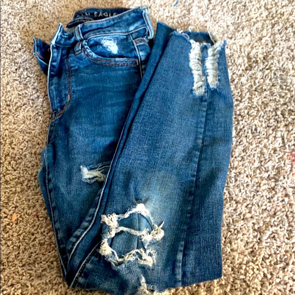 American Eagle super high rise jeggings.